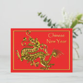 Chinese nieuwjaardraak kaart (Staand voorkant)