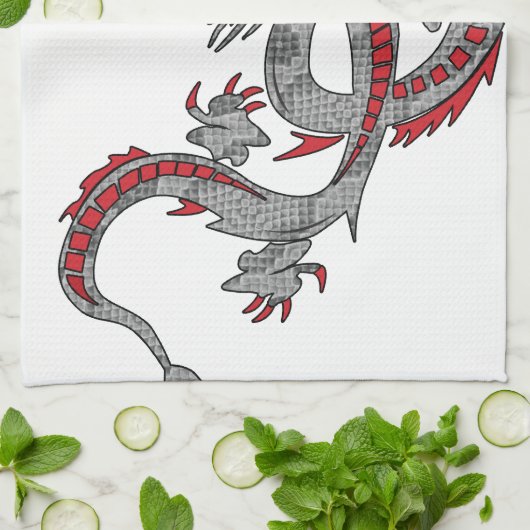 Chinese nieuwjaardraak theedoek (Gevouwen)