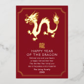 Chinese nieuwjaars Dragon Holiday Kaart (Voorkant)