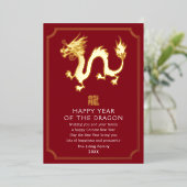 Chinese nieuwjaars Dragon Holiday Kaart (Staand Voorkant)