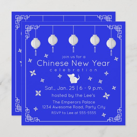 Chinese nieuwjaars origami Rat Kaart (Voorkant / Achterkant)