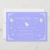 Chinese Nieuwjaars Origami Rat, lichtblauw Kaart (Voorkant)