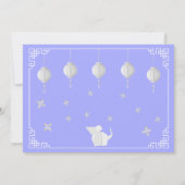 Chinese Nieuwjaars Origami Rat, lichtblauw Kaart (Achterkant)