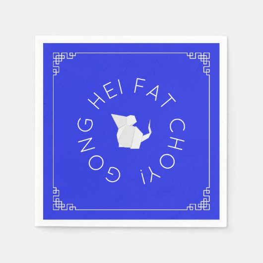 Chinese nieuwjaars origami Rat Servet (Voorkant)