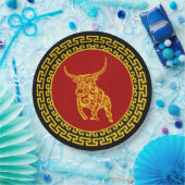 Chinese nieuwjaars Ox-versiering Papieren Bordje (Feest)