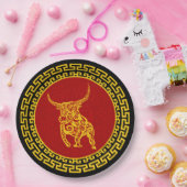 Chinese nieuwjaars Ox-versiering Papieren Bordje (Feest)