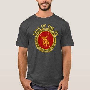 Chinese nieuwjaars Ox-versiering T-shirt