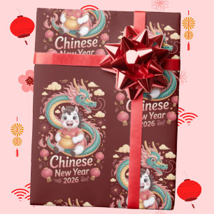 Chinese Nieuwjaars Wrap Papieren Jaar van het Paar Cadeaupapier