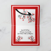 Chinese nieuwjaarsavond en Rode bloesems Feestdagen Kaart (Binnen)