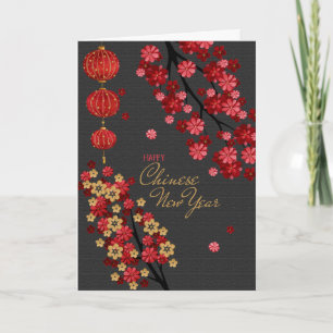 Chinese Nieuwjaarsbloesems Feestdagen Kaart