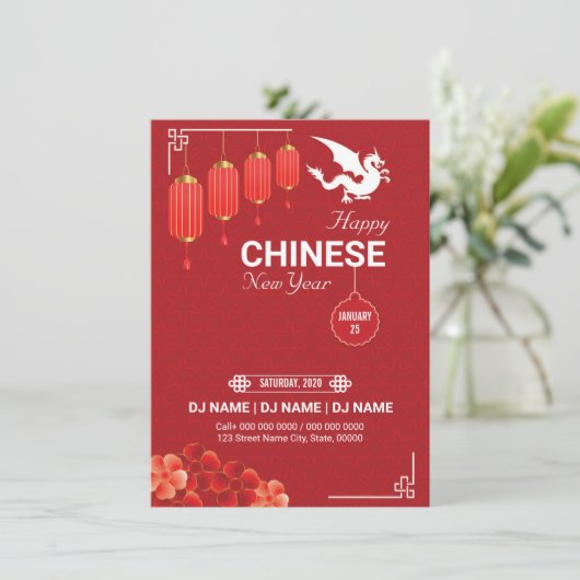 Chinese nieuwjaarsbrochure kaart (Staand voorkant)