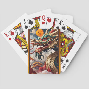 Chinese Nieuwjaarsdraak Fantasie Monogram PCs Pokerkaarten