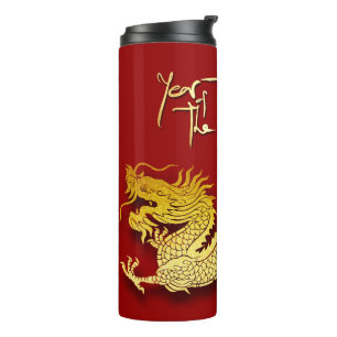 Chinese Nieuwjaarsdraak Zodiac Verjaardag TT Thermosbeker