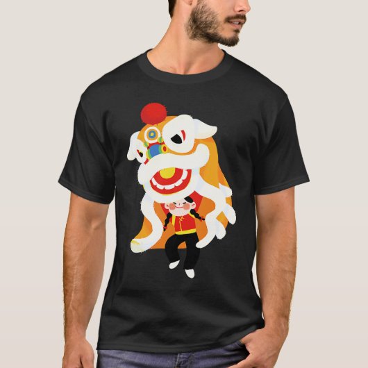 Chinese nieuwjaarse lion Dragon Traditional Dance T-shirt (Voorkant)