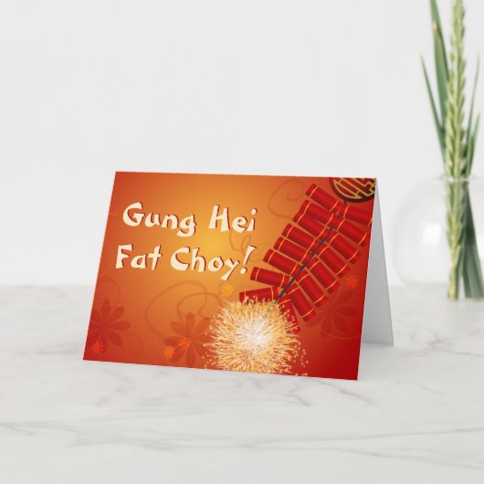 Chinese nieuwjaarsFirecrackers Feestdagen Kaart (Voorkant)