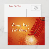 Chinese nieuwjaarsFirecrackers Feestdagenkaart (Voorkant / Achterkant)