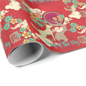 chinese nieuwjaarshond cadeaupapier (Rol Hoek)