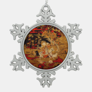 Chinese nieuwjaarsjornamaak voor de bosbouw tin sneeuwvlok ornament