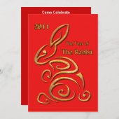 Chinese nieuwjaarskonijn kaart (Voorkant / Achterkant)