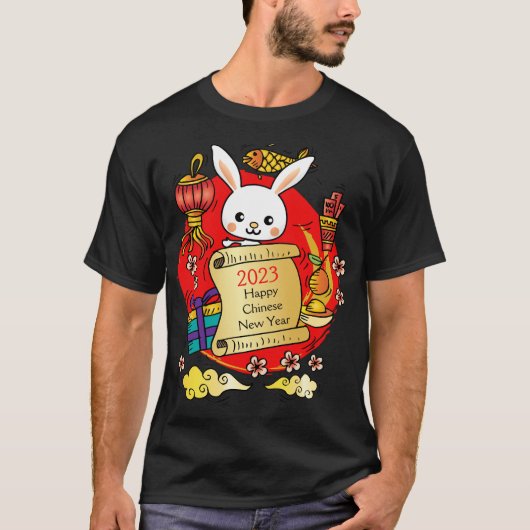 Chinese nieuwjaarskonijnenCartoon T-shirt (Voorkant)