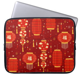 Chinese nieuwjaarslampen laptop sleeve