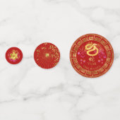 Chinese nieuwjaarslang Red/Gold ID542 Confetti (Voorkanten)