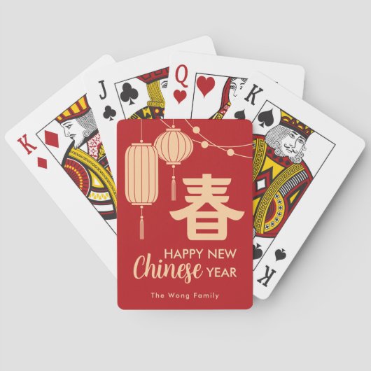 Chinese/Nieuwjaarslantaarns Pokerkaarten (Achterkant)