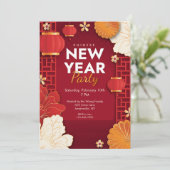 Chinese nieuwjaarspartij kaart (Staand voorkant)