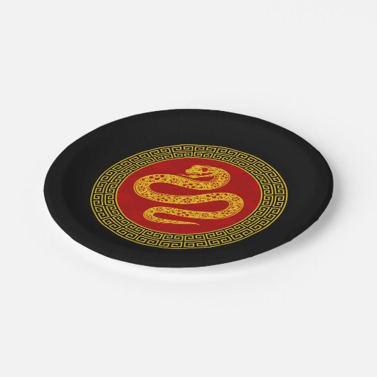 Chinese Nieuwjaarsslang Papieren Bordje (Gekanteld)