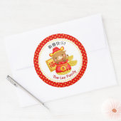 Chinese nieuwjaarsstickers (Ox-jaar) Ronde Sticker (Envelop)