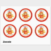 Chinese nieuwjaarsstickers (Ox-jaar) Ronde Sticker (Vel)