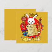 Chinese nieuwjaarsuitnodiging voor Cartoon van kon Kaart (Voorkant / Achterkant)