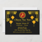 Chinese nieuwjaarsuitnodiging voor konijnenversier kaart (Voorkant)