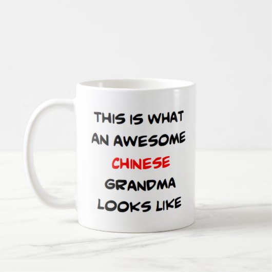 chinese oma , geweldige koffiemok (Links)