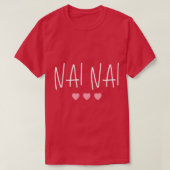 Chinese oma Nai Nai Grandmoeder Cute Pink Hear T-shirt (Design voorkant)