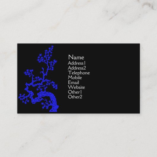 Chinese ontwerpkaart - blauw visitekaartje (Voorkant)