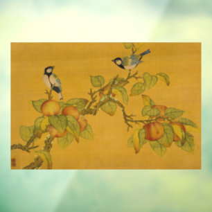 Chinese Oosterse Vogels En Fruit Raamsticker