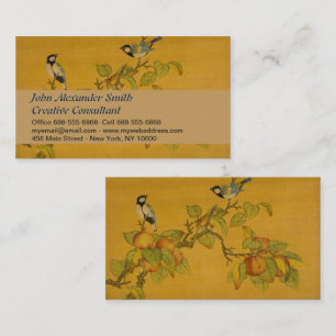 Chinese Oosterse Vogels En Fruit Visitekaartje