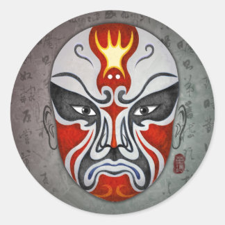 Chinese operamaskers - Tong Huan Ronde Sticker