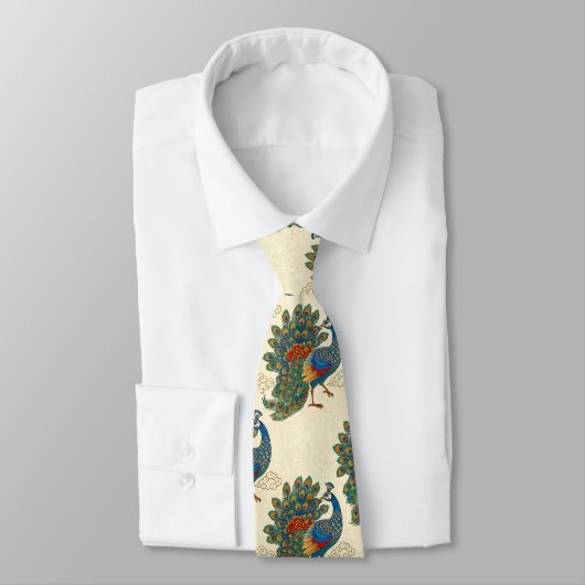 Chinese Oriental Peacock Pattern Stropdas (Gebonden)
