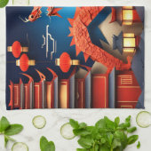 Chinese Origami Rode Draak Jaar KT Theedoek (Gevouwen)