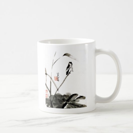 Chinese oude aquarellen koffiemok (Rechts)