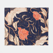 Chinese, oude, mooie bladen fleece deken (Voorkant (Horizontaal))