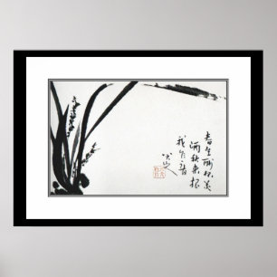 Chinese oude schilderijen, orchideeën poster
