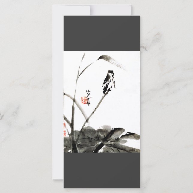 Chinese oude waterverf die groot bladwijzer schild (Voorkant)