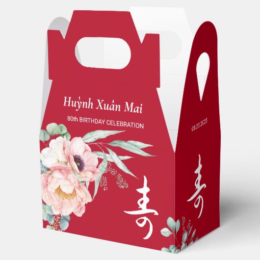 Chinese Ouderdom Verjaardag Pioen Favoriete Boxen Bedankdoosjes (Geopend)