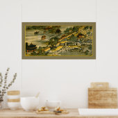 Chinese Ouderlijk schilderen, stad Poster (Keuken)