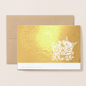 Chinese Ox Jaar 2021 Moderne Traditie Luxe GC Folie Kaarten (Met envelop)