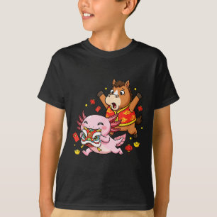 Chinese Paard Axolotl Grappige Kinderen Mannen Vro T-shirt