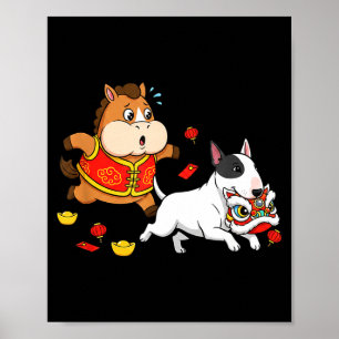 Chinese Paard Bull Terrier Kinderen Mannen Vrouwen Poster